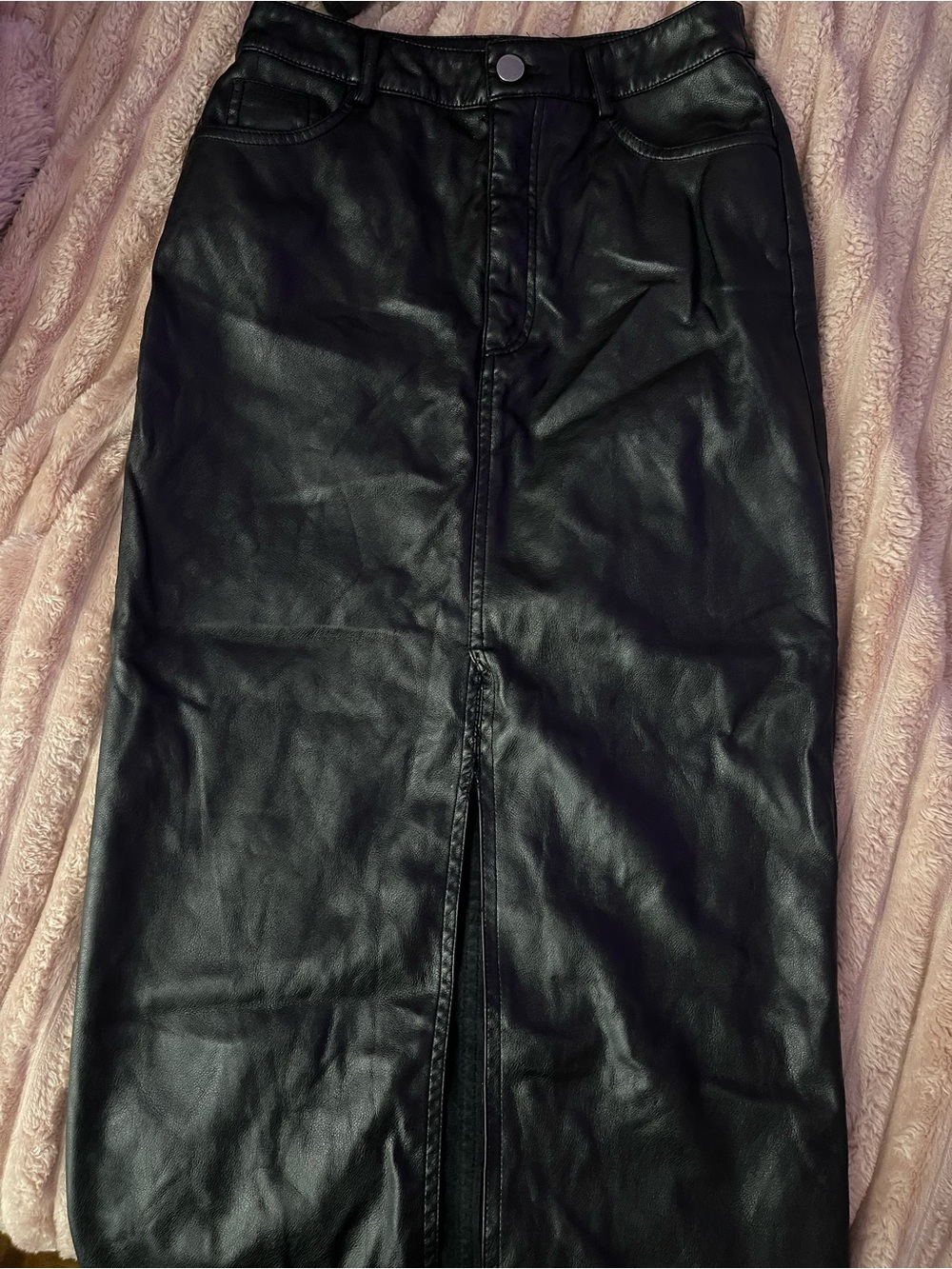 Dynamite Faux Leather Midi Skirt